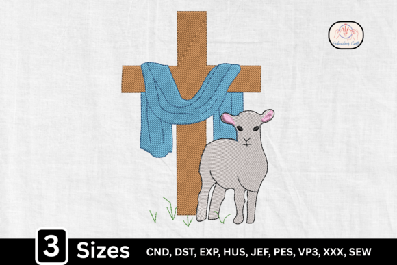 Christian Easter Faith Lamb God Cross: An Embroidery Designer’s Take