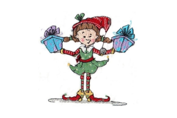 Sassy Polly Elf: A Festive, Friendly Embroidery Design for Personalized Gifts