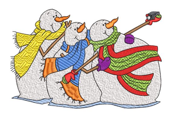 Snowmen Selfie: A Craft Fair-Ready Christmas Embroidery Design